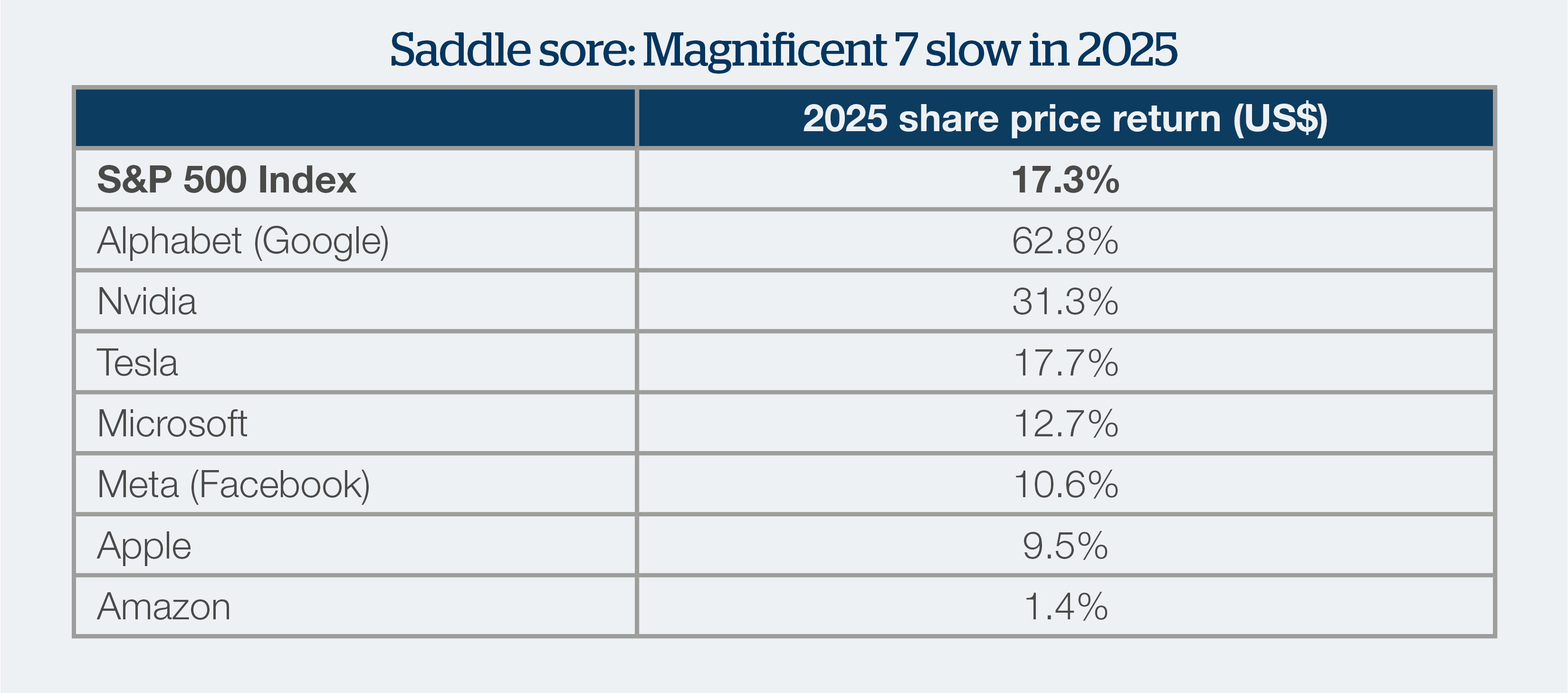 Saddle Sore Magnificent 7 Slow In 2025